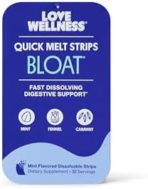 Love Wellness Bloat* Tiras Rápidas para Disolver - Soporte Digestivo con Menta, Hinojo y Comino - Alivio para la Distensión Abdominal* - Veganas y - imagen 1