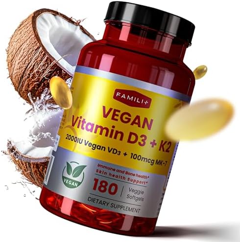 FAMILI+ Suplemento Vegano de Vitamina D3+K2 en Softgel con Aceite MCT de Coco | 2000UI de Vitamina D3 de Origen Vegetal + 100 mcg de Vitamina K2 MK-7 - imagen 2