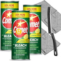 Paquete de Limpieza: Limpiador en Polvo Comet Limón Fresco con Blanqueador, 21 oz, 3 Piezas + 2 Paños de Microfibra + 1 Cepillo Estrecho - imagen 1