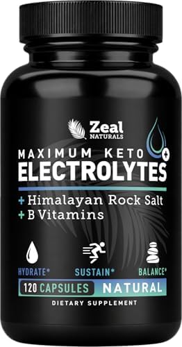 Cápsulas de Electrolitos Zeal Keto - 120 Cápsulas | Suplemento de Hidratación con B-Vitaminas y Sal Rosa del Himalaya | Potasio, Zinc, Magnesio, Sodio - imagen 1