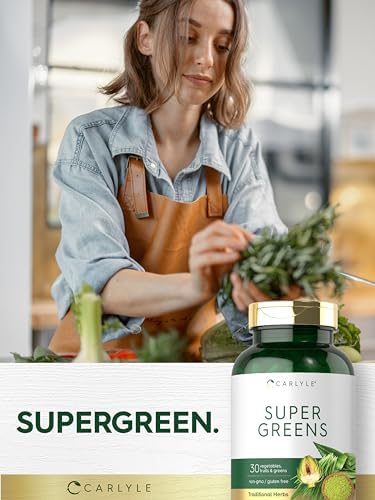 Cápsulas Carlyle Super Greens | 250 Contenido | Mezcla de 13 Verduras y Verduras Más 17 Frutas | Suplemento Sin OGM y Sin Gluten - imagen 7