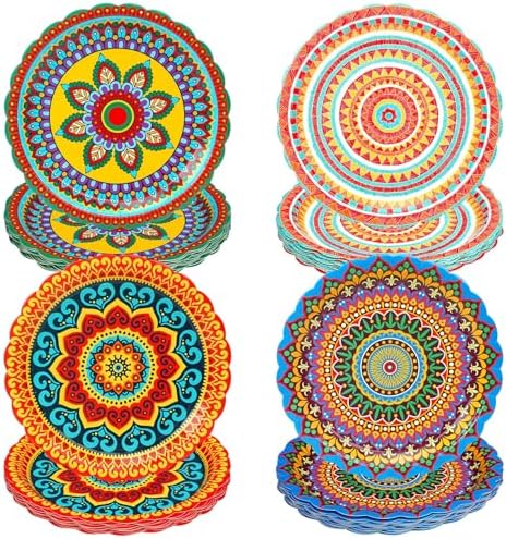 Platos de Papel Desechables FoldTier de 9 Pulgadas para Fiesta Mexicana - 60 Pcs para Cinco de Mayo, Cumpleaños, Baby Shower y Decoraciones - imagen 1