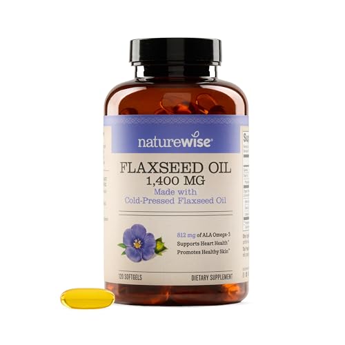 NatureWise Aceite de Linaza 1400 mg, Libre de Pescado, Omega 3 de Alta Potencia con 812 mg ALA - Suplemento de Omega 3 6 9 a Base de Plantas - - imagen 3