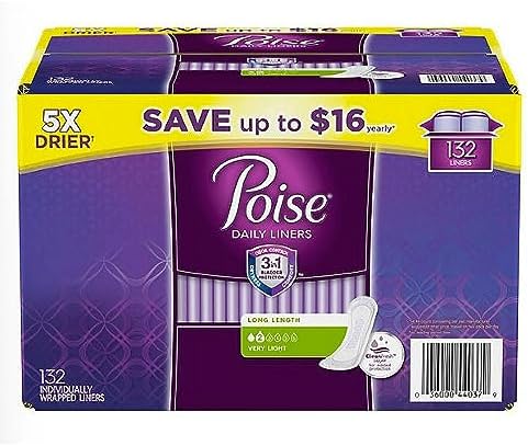 Protectores de Panty Poise Very Light Absorbency para Incontinencia, 132 piezas - imagen 1