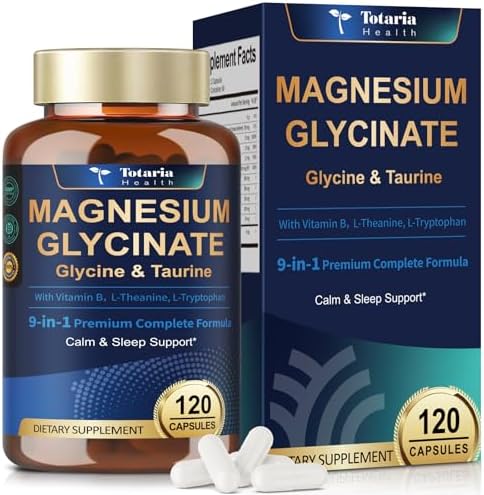 9 en 1 Magnesio Glicinato 1000mg - Apoyo para Estrés, Sueño, Nervios, Músculos y Metabolismo - Complejo Triple de Magnesio, Vitamina B y Aminoácidos - imagen 1