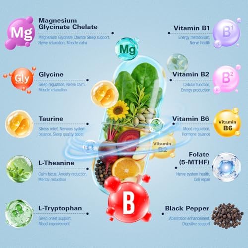 9 en 1 Magnesio Glicinato 1000mg - Apoyo para Estrés, Sueño, Nervios, Músculos y Metabolismo - Complejo Triple de Magnesio, Vitamina B y Aminoácidos - imagen 2