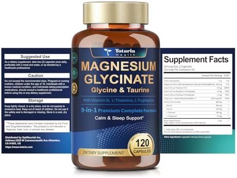 9 en 1 Magnesio Glicinato 1000mg - Apoyo para Estrés, Sueño, Nervios, Músculos y Metabolismo - Complejo Triple de Magnesio, Vitamina B y Aminoácidos - imagen 8