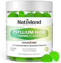 Gomitas de Psyllium NATISLAND, 1500mg de fibra con probióticos, inulina y chía para la salud digestiva, veganas y sin azúcar, 60 piezas - imagen 1