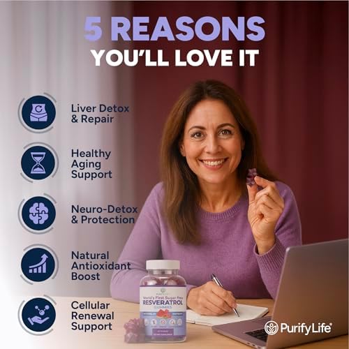 Gomitas de Resveratrol Sin Azúcar - Potente Antioxidante Antienvejecimiento - Suplemento para Salud Digestiva e Inmunológica - Mejora Cognitiva por - imagen 4