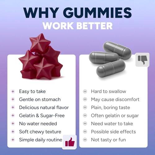 Gomitas de Resveratrol Sin Azúcar - Potente Antioxidante Antienvejecimiento - Suplemento para Salud Digestiva e Inmunológica - Mejora Cognitiva por - imagen 5