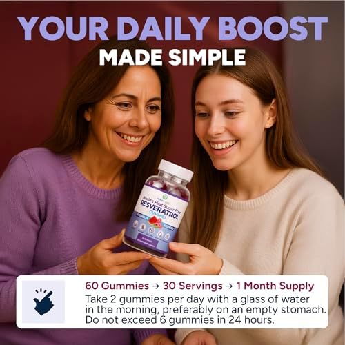 Gomitas de Resveratrol Sin Azúcar - Potente Antioxidante Antienvejecimiento - Suplemento para Salud Digestiva e Inmunológica - Mejora Cognitiva por - imagen 6