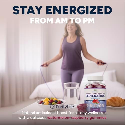 Gomitas de Resveratrol Sin Azúcar - Potente Antioxidante Antienvejecimiento - Suplemento para Salud Digestiva e Inmunológica - Mejora Cognitiva por - imagen 8