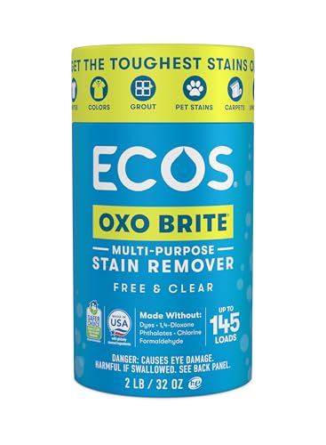 ECOS OXO BRITE Quitamanchas Multiusos, Aclara y Blanquea, Libre de Fragancia, 145 Lavados, Sin Plástico, Certificado Safer Choice, 2 lbs - imagen 2