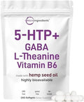 Micro Ingredients 5-HTP 200mg, 240 Cápsulas Blandas | Complejo Extra Fuerte de 5-Hidroxitriptófano con GABA, L-Teanina y Vitamina B6 | Alta - imagen 1