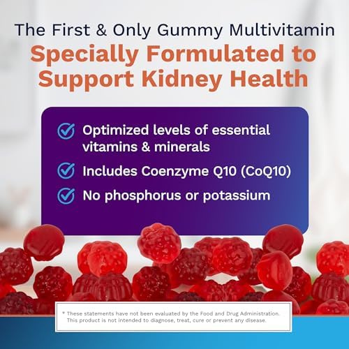 Renadyl Multivitamínico Avanzado en Gummy para la Salud Renal | Niveles Óptimos de Vitaminas y Minerales | 60 Gomas Masticables Sabor Berry | Hecho - imagen 3