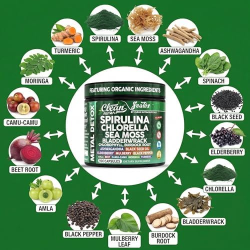Cápsulas Veganas de Spirulina y Clorela Orgánicas Sea Tox - Limpieza Natural y Nutrición con Musgo Marino, Algas, Clorofila y Más - 90 Cápsulas de - imagen 4