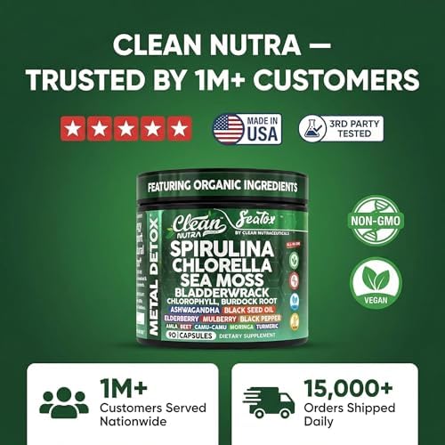 Cápsulas Veganas de Spirulina y Clorela Orgánicas Sea Tox - Limpieza Natural y Nutrición con Musgo Marino, Algas, Clorofila y Más - 90 Cápsulas de - imagen 8