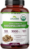 Zazzee Extracto de Raíz de Malvavisco Orgánico USDA 10:1, 120 Cápsulas Veganas, Suministro para 4 Meses, Soporte Digestivo y de Garganta, Natural y - imagen 1