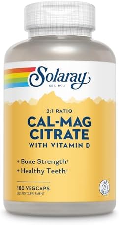 SOLARAY Citrato de Calcio y Magnesio 2:1 con Vitamina D-3, Soporte para Huesos, Músculos y Sistema Nervioso, Alta Absorción, 180 Cápsulas - imagen 4