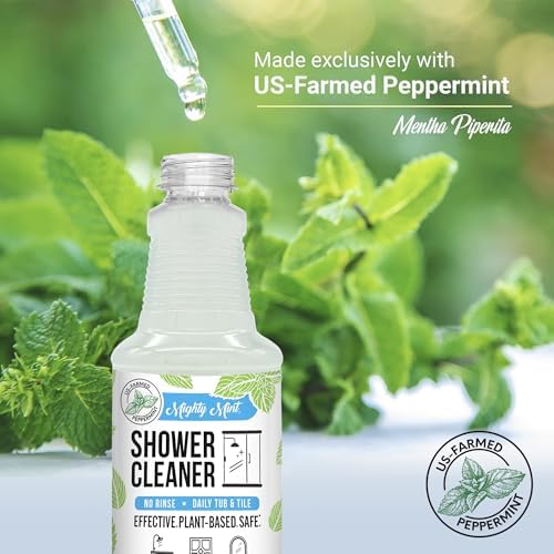 Limpiador de Ducha Mighty Mint, Sin Enjuague, Sin Fregar, Spray Diario para Vidrio, Azulejos y Juntas, Aroma Natural a Menta, 16oz - Paquete de 2 - imagen 4