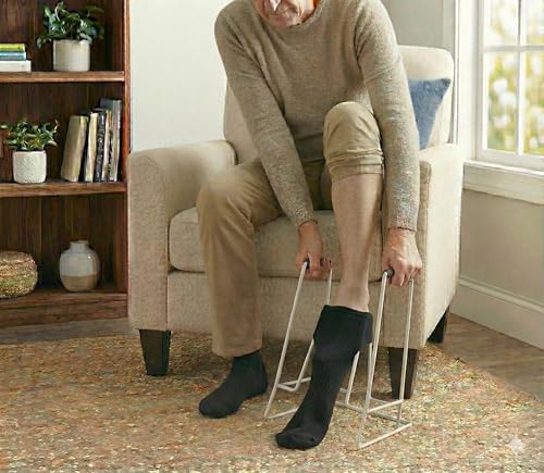 Herramienta para Poner Medias Rehabilitation Advantage – Ayuda Adaptativa para Medias de Compresión, Estructura Metálica Duradera y Agarraderas de - imagen 6