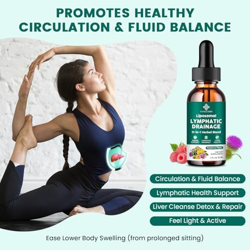 Gotas de Drenaje Linfático - Suplemento 11 en 1 para Inmunidad, Sistema Linfático y Detoxificación Hepática - Echinacea, Castaño de Indias, Diente de - imagen 4