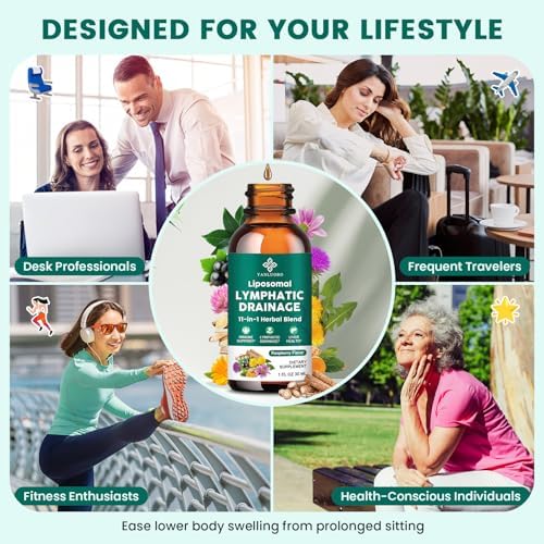 Gotas de Drenaje Linfático - Suplemento 11 en 1 para Inmunidad, Sistema Linfático y Detoxificación Hepática - Echinacea, Castaño de Indias, Diente de - imagen 6