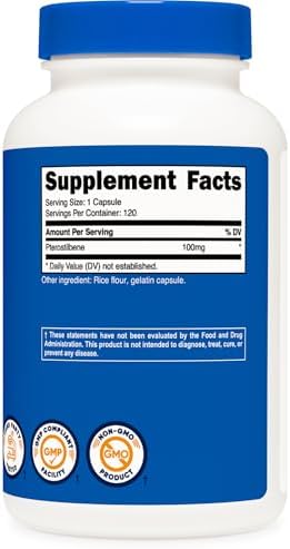 Nutricost Pterostilbeno 100mg, 120 Cápsulas - Sin OGM, Libre de Gluten - imagen 5