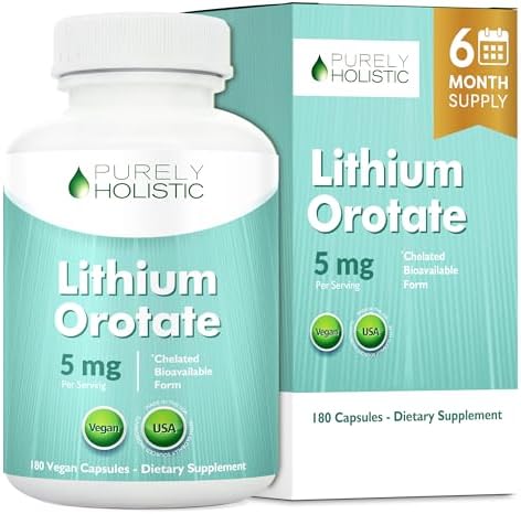 Lithium Orotate 5mg - 180 Cápsulas Vegetarianas, Suplemento para Mantener un Estado de Ánimo, Comportamiento y Bienestar Saludable - imagen 1