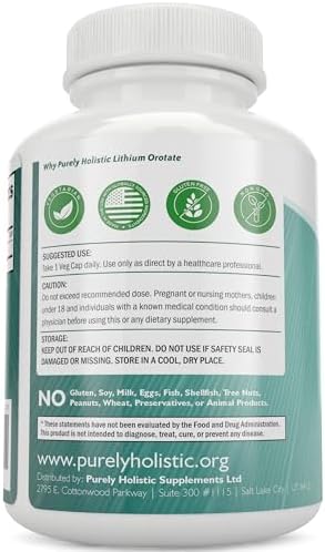 Lithium Orotate 5mg - 180 Cápsulas Vegetarianas, Suplemento para Mantener un Estado de Ánimo, Comportamiento y Bienestar Saludable - imagen 6