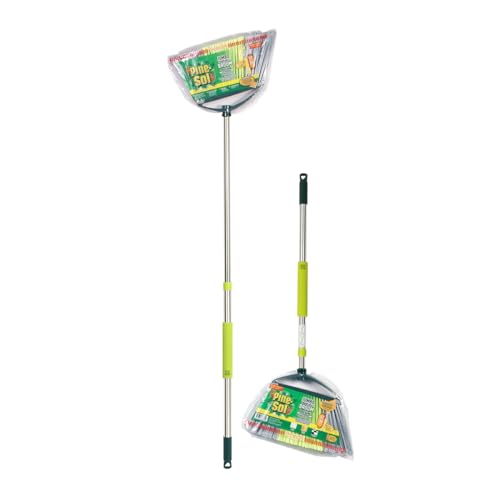 Escoba Jumbo Pine-Sol para interiores con mango de acero inoxidable colapsable, cerdas angulares resistentes para barrer en seco o húmedo en madera, - imagen 3