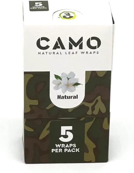 Wraps Naturales Afghan Camo en Caja Sellada - 125 (25 x 5) Wraps por Caja - Sabor Natural con Sticker Oficial de Conos Camo - imagen 1