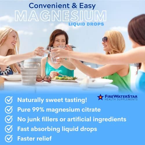 Gotas Líquidas de Citrato de Magnesio FWS para Adultos y Niños, Orgánico, No Transgénico, Vegano, Apoya Sueño, Energía y Músculos, 4 oz, Suministro - imagen 5