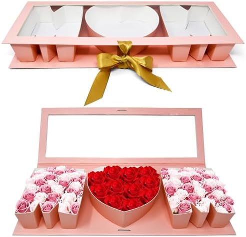 Caja de Regalo para Mamá con Flores Vacía - Arreglo Floral para el Día de las Madres, Caja de Cartón en Forma de Carta para Chocolates y Regalos de - imagen 1