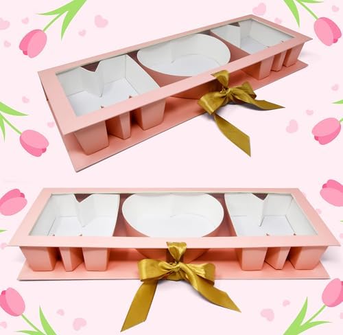 Caja de Regalo para Mamá con Flores Vacía - Arreglo Floral para el Día de las Madres, Caja de Cartón en Forma de Carta para Chocolates y Regalos de - imagen 4