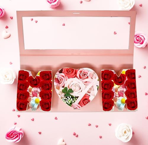 Caja de Regalo para Mamá con Flores Vacía - Arreglo Floral para el Día de las Madres, Caja de Cartón en Forma de Carta para Chocolates y Regalos de - imagen 5