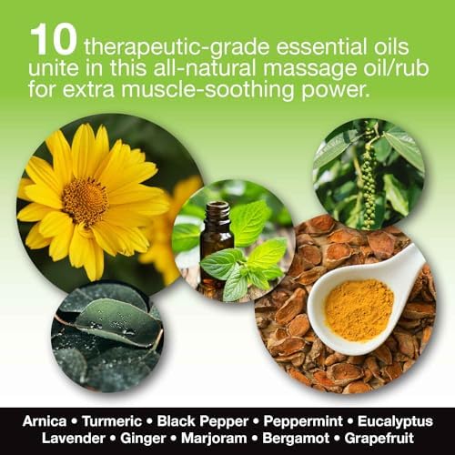 Skinsations - Aceite de Masaje de Cáñamo y Ungüento para Músculos Adoloridos – Alivio 100% Orgánico con Árnica, Cúrcuma y 10 Aceites Esenciales, - imagen 3