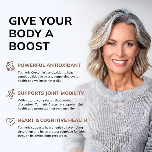 Suplemento de Cúrcuma Curcumina aSquared Nutrition 1600mg con Extracto de Pimienta Negra BioPerine - 180 Cápsulas, 95% Curcuminoides, Alivio Natural - imagen 4