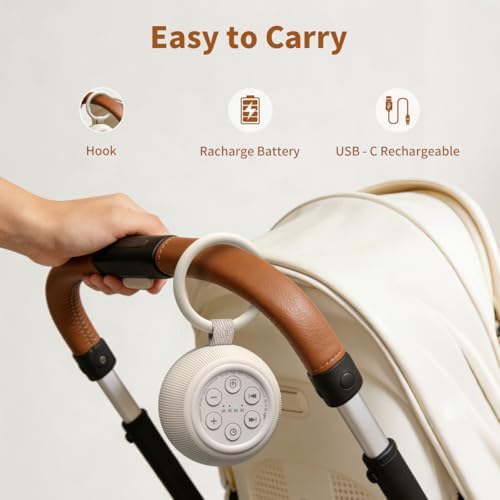 Máquina de Sonido Portátil para Viajes con Ruido Blanco, 40h de Batería, 30 Sonidos Relajantes, 4 Temporizadores, Función de Memoria y Volumen - imagen 5