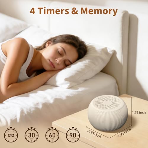Máquina de Sonido Portátil para Viajes con Ruido Blanco, 40h de Batería, 30 Sonidos Relajantes, 4 Temporizadores, Función de Memoria y Volumen - imagen 6