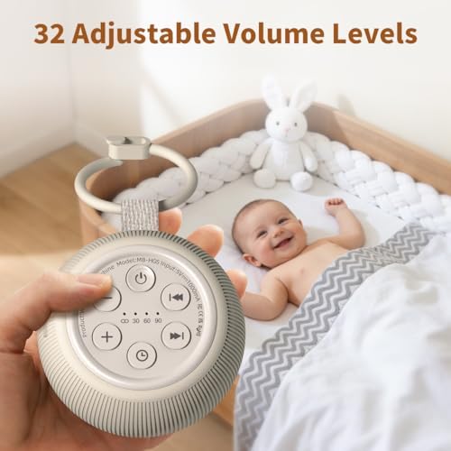 Máquina de Sonido Portátil para Viajes con Ruido Blanco, 40h de Batería, 30 Sonidos Relajantes, 4 Temporizadores, Función de Memoria y Volumen - imagen 7
