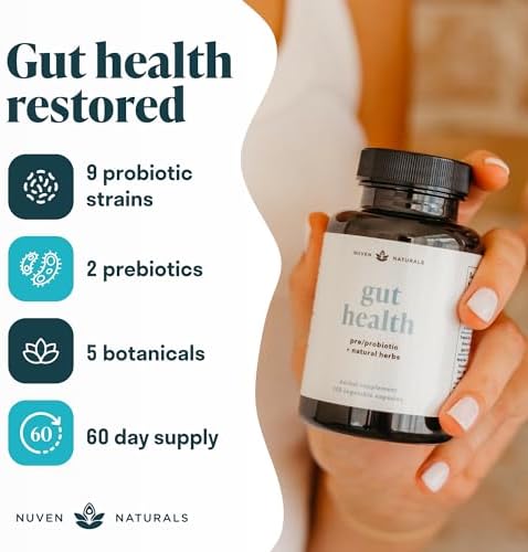 Nuven Naturals Suplemento Integral para la Salud Digestiva con Probióticos, Prebióticos, Hierbas Digestivas y Adaptógenos - Fórmula para Reparar el - imagen 4
