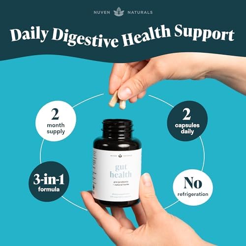 Nuven Naturals Suplemento Integral para la Salud Digestiva con Probióticos, Prebióticos, Hierbas Digestivas y Adaptógenos - Fórmula para Reparar el - imagen 6