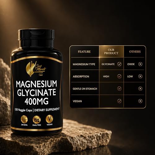Cocó March N.M.D Magnesio Glicinato 400 mg – Suplemento de Alta Absorción para Sueño, Relajación y Salud Digestiva – 150 Cápsulas Veganas y Sin Gluten - imagen 7