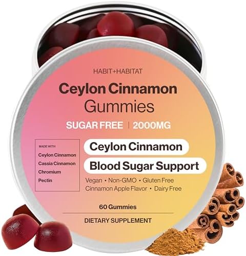 Gomitas de Canela Ceylon Habit + Habitat - 2000mg Complejo de Canela y Cromo en Latas Sin Plástico - Veganas y Sin Gluten - imagen 1