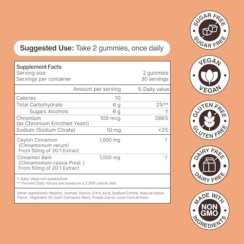 Gomitas de Canela Ceylon Habit + Habitat - 2000mg Complejo de Canela y Cromo en Latas Sin Plástico - Veganas y Sin Gluten - imagen 6