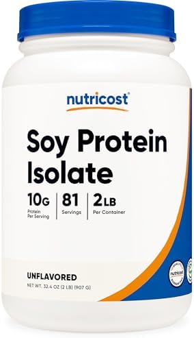 Nutricost Polvo de Aislado de Proteína de Soja, 2 LB Sin Sabor - 10 Gramos de Proteína por Porción, Vegano, Sin OGM y Sin Gluten - imagen 1