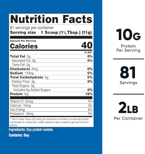 Nutricost Polvo de Aislado de Proteína de Soja, 2 LB Sin Sabor - 10 Gramos de Proteína por Porción, Vegano, Sin OGM y Sin Gluten - imagen 2