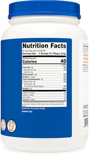 Nutricost Polvo de Aislado de Proteína de Soja, 2 LB Sin Sabor - 10 Gramos de Proteína por Porción, Vegano, Sin OGM y Sin Gluten - imagen 5
