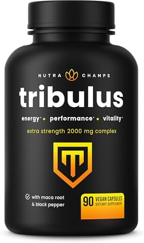 NutraChamps Tribulus Terrestris para Hombres, Suplemento de 2000mg para Energía, Vitalidad, Resistencia y Rendimiento, 90 Cápsulas Veganas de Fuerza - imagen 1